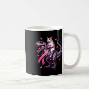 Riding T Rex Dinosaur. Breast Cancer Awareness Coffee Mug