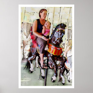 Riding the Carousel with Mom Poster