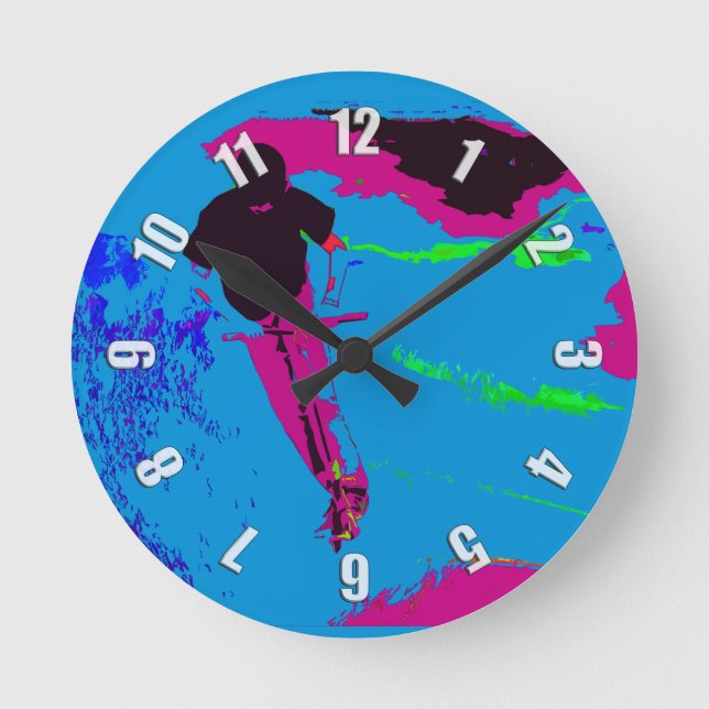 Riding the Galaxy - Scooter Rider Round Clock (Front)