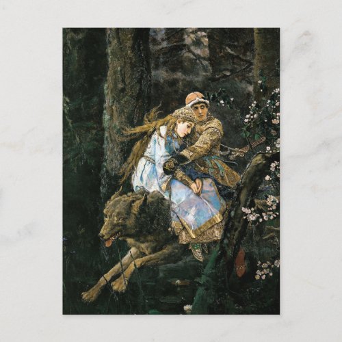 Riding the Grey Wolf Fantasy Art Postcard