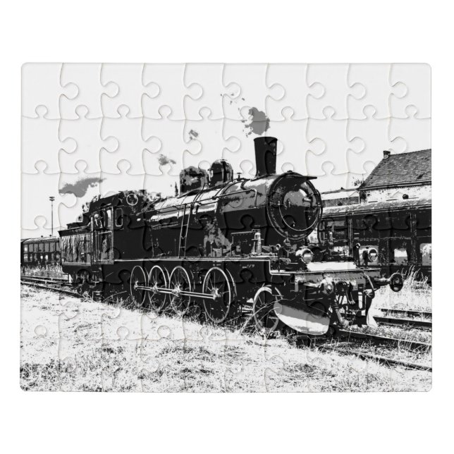 Riding the Rails - Vintage Steam Train Jigsaw Puzzle (Puzzle Horizontal)