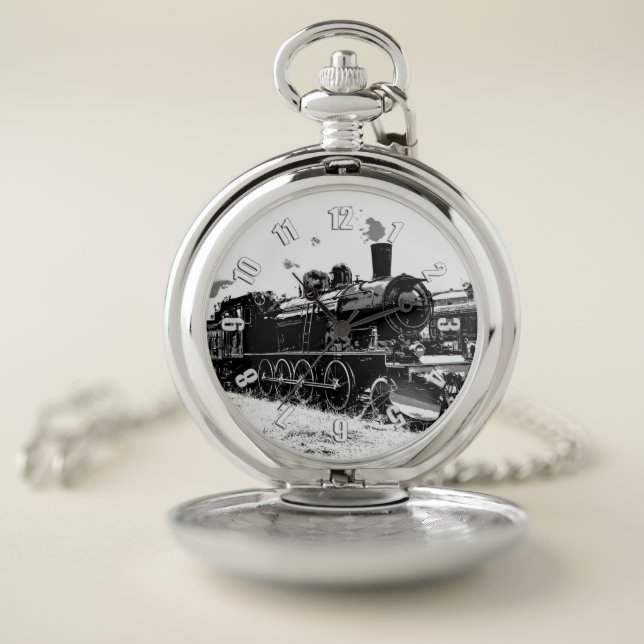 Riding the Rails- Vintage Steam Train Pocket Watch (Inside)