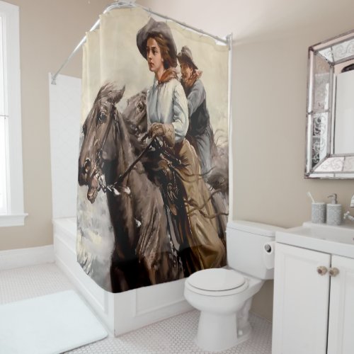 Riding the Range by WHD Koerner Shower Curtain