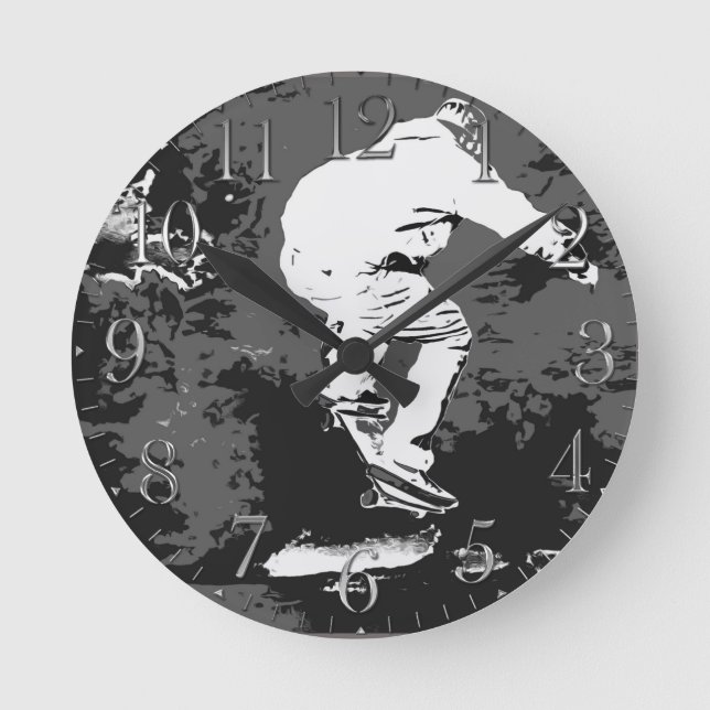 Riding the Storm- Skateboarder  Round Clock (Front)