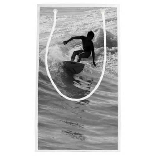 Riding The Wave Grayscale Small Gift Bag