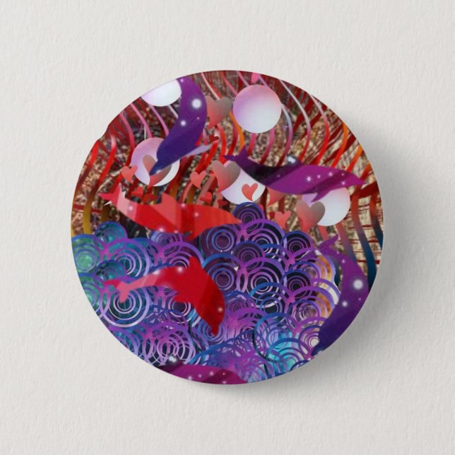 Riding the Waves Button (Front)