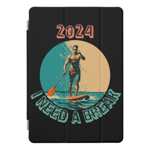Riding the waves sup paddle board surfing edition iPad pro cover