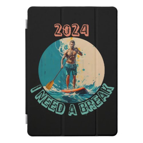 Riding the waves sup paddle board surfing edition iPad pro cover