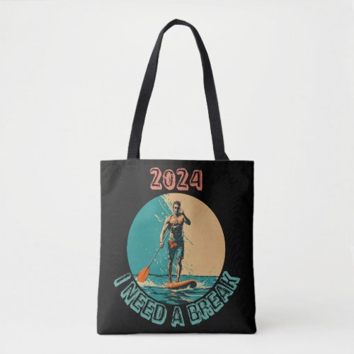 Riding the waves sup paddle board surfing edition tote bag