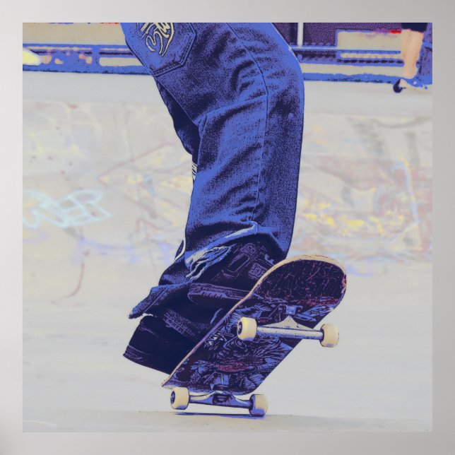 Riding the Wheels - Skateboarder Poster (Front)