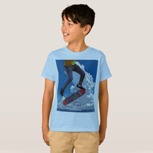 Riding the Wind _ Skateboarder  T_Shirt