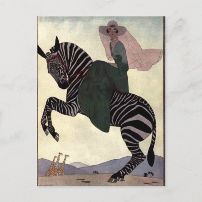 Riding the Zebra Postcard (Front)