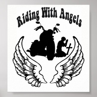 RIDING WITH ANGELS FALLEN BIKERS POSTER