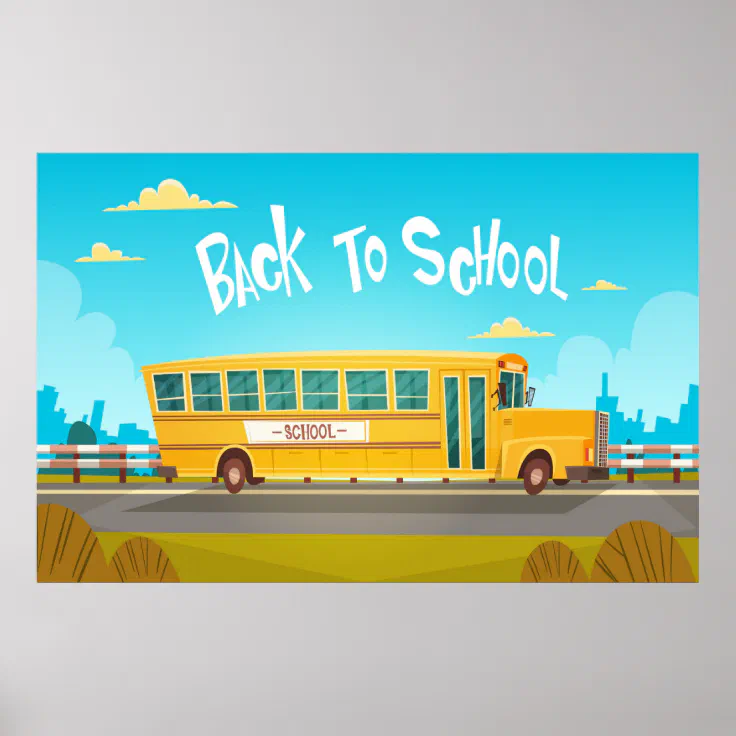 Riding Yellow Bus Poster Zazzle