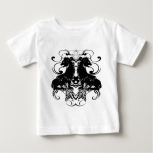 Rielaboration of Vintage Lions with Swirls Baby T-Shirt