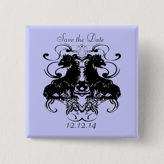 Rielaboration of Vintage Lions with Swirls Button (Front)