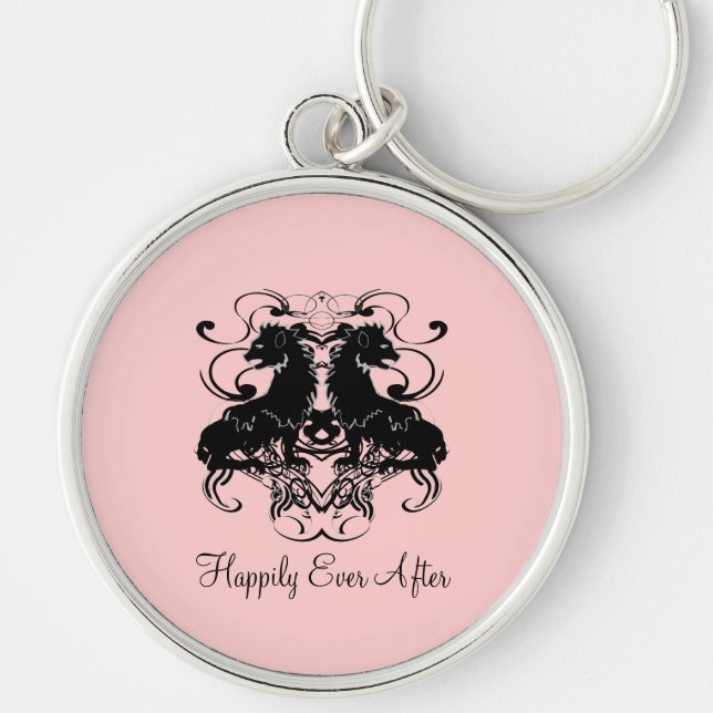 Rielaboration of Vintage Lions with Swirls Keychain (Front)
