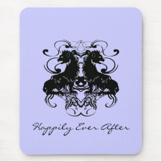 Rielaboration of Vintage Lions with Swirls Mouse Pad