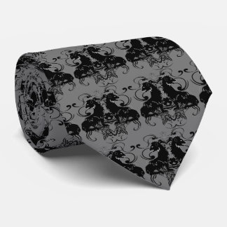 Rielaboration of Vintage Lions with Swirls Neck Tie