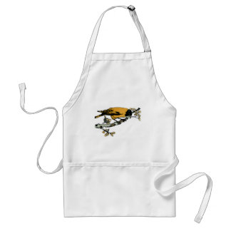 Rielaboration of Yellow Vintage Bird Illustration Adult Apron