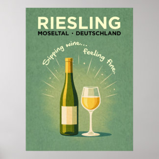 Riesling Green Vintage Travel Poster