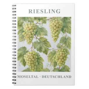 Riesling Moseltal Germany Vintage Travel Art Notebook