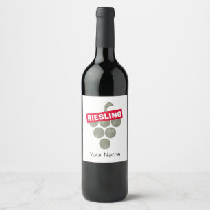 Riesling Vine Vintage Wine Drinker Grape Design Label