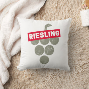 Riesling Vine Vintage Wine Drinker Grape Design Throw Pillow