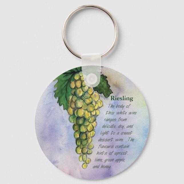Riesling Wine Grapes Keychain (Front)