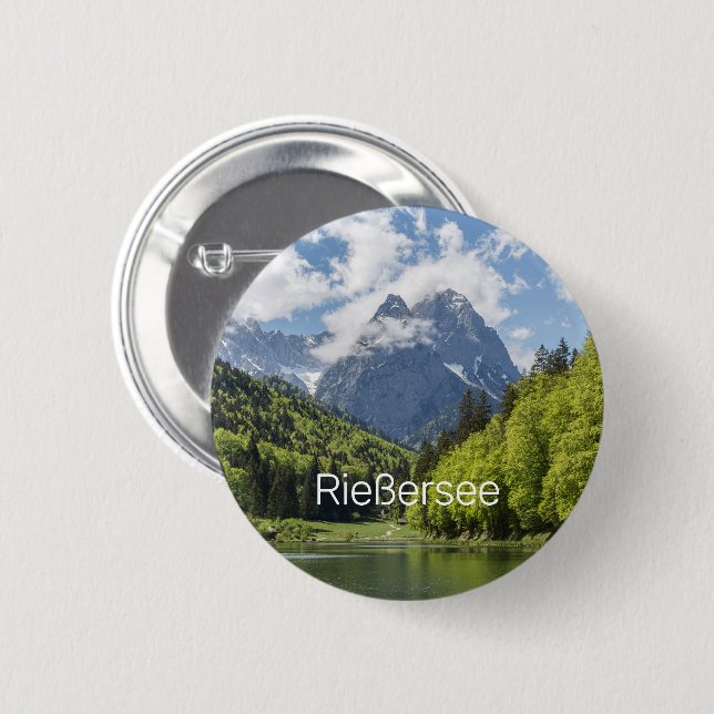 Riessersee Alps Garmisch Partenkirchen Bavaria Button (Front & Back)
