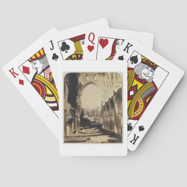 Rievaulx Abbey, North Yorkshire, 1854 (sepia photo Poker Cards (Back)