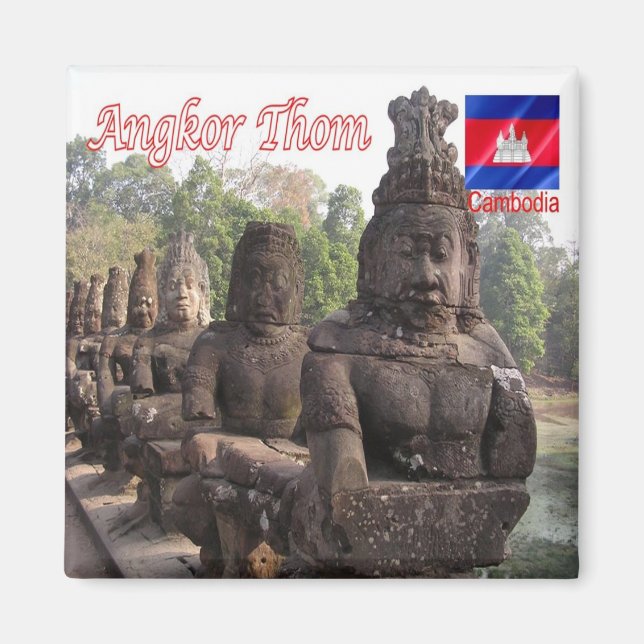 Rif. KH Cambodia, Angkor Thom, Fridge Magnet (Front)