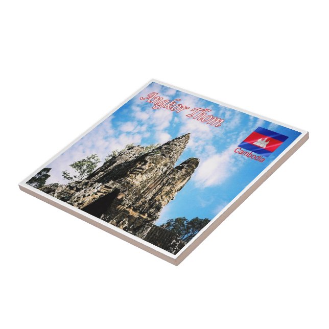Rif. KH Cambodia, Angkor Thom, Victory gate, Ceramic Tile (Side)