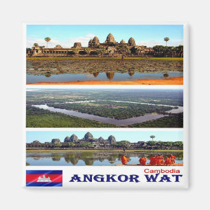 Rif. KH Cambodia, Angkor Wat, Mosaic, fridge Magnet