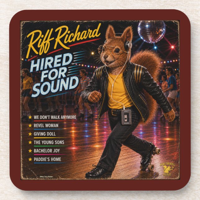 Riff Richard: a Parody Beverage Coaster (Front)