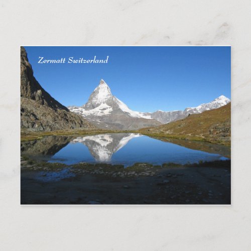 Riffelsee Matterhorn Zermatt Swiss Alps Postcard