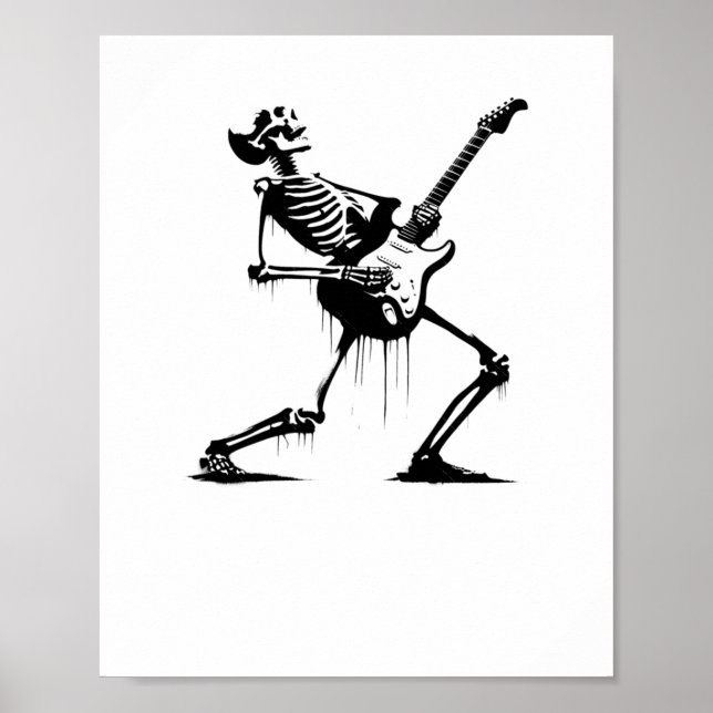 Riffs From Beyond Skeleton Guitarist In Graffiti S Poster (Front)