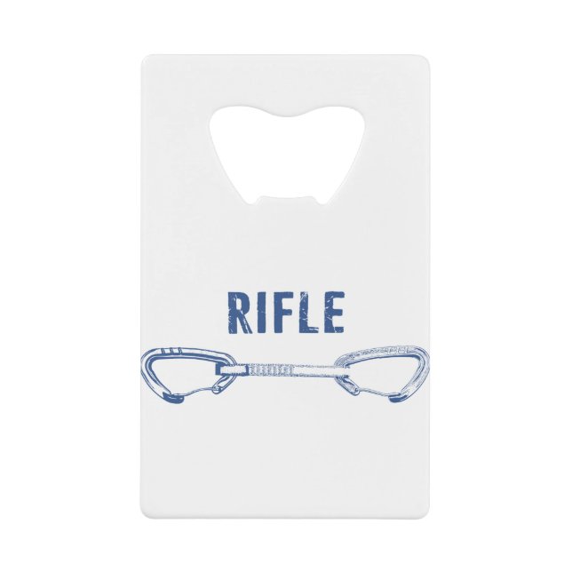 Rifle Colorado Rock Climbing Quickdraw Credit Card Bottle Opener (Front)