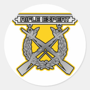 Rifle Expert Badge Classic Round Sticker