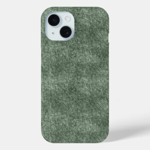 Rifle Green Denim Pattern iPhone 15 Case