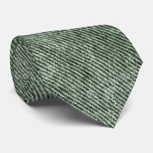 Rifle Green Denim Pattern Neck Tie
