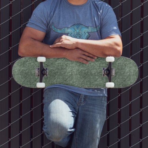 Rifle Green Denim Pattern Skateboard