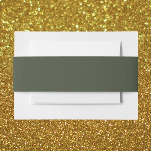 Rifle Green Solid Color Invitation Belly Band