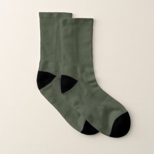 Rifle Green Solid Color Socks