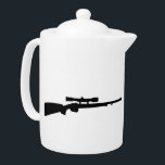 Rifle gun teapot<br><div class="desc">Rifles Hunter Hunting crosshairs weapon sniper shoot military army gun</div>