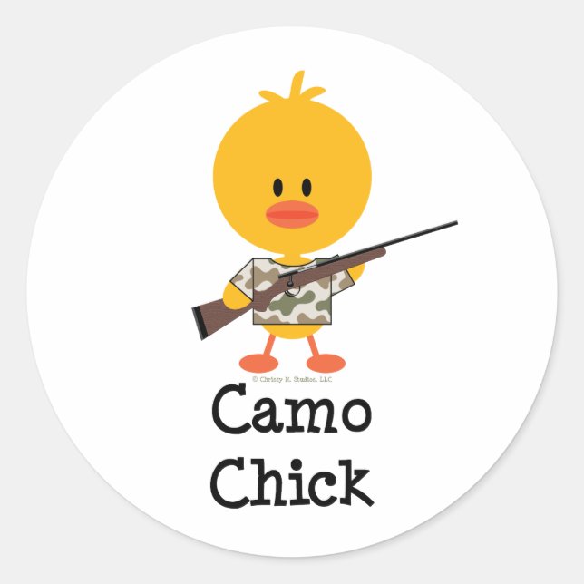 Rifle Hunting Camo Chick Stickers (Front)