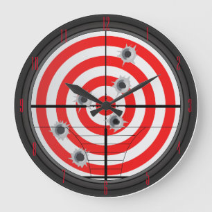 Rifle Scope and Target Wall Clock