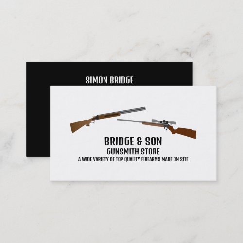 Rifle  Shotgun Gunsmith Gunstore Business Card