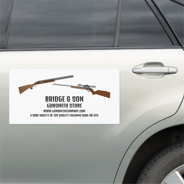 Rifle & Shotgun, Gunsmith, Gunstore Car Magnet (In Situ)