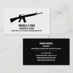 Rifle Silhouette, Gunsmith, Gunstore Business Card